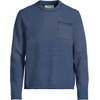 image:imageLands End Mens Long Sleeve Textured Cotton Crewneck SweaterRadiant Navy Micro Stripe
