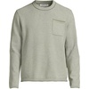 image:imageLands End Mens Long Sleeve Textured Cotton Crewneck SweaterRiver Stone Green Micro Stripe