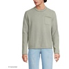 image:imageLands End Mens Long Sleeve Textured Cotton Crewneck SweaterRiver Stone Green Micro Stripe