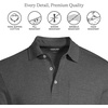 image:imageLands End Mens Premium AmericanGrown Supima Cotton Polo Shirt Short Sleeve Pocket  Big amp TallDark Charcoal Heather