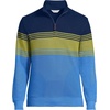 image:imageLands End Mens Quarter Zip Pullover SweaterMuted Cobalt Placed Stripe