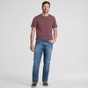 image:imageLands End Mens Short Sleeve AmericanGrown Supima Cotton Tee with PocketLush Burgundy Mini Stripe