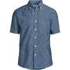 image:imageLands End Mens Short Sleeve Button Down Chambray ShirtDark Wash