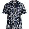 image:imageLands End Mens Short Sleeve Camp Collar Hawaiian ShirtDeep Sea NavyFish