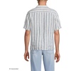 image:imageLands End Mens Short Sleeve Camp Collar Hawaiian ShirtLight IndigoIvory Stripe