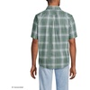 image:imageLands End Mens Short Sleeve No Iron Twill ShirtEucalyptusNavy Plaid