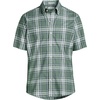 image:imageLands End Mens Short Sleeve No Iron Twill ShirtEucalyptusNavy Plaid