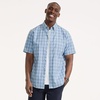 image:imageLands End Mens Short Sleeve No Iron Twill ShirtLight Indigo Blue Plaid
