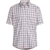 image:imageLands End Mens Short Sleeve No Iron Twill ShirtSea Salt PinkNavy Plaid