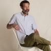 image:imageLands End Mens Short Sleeve Sail Rigger ShirtClear Blue Khaki Stripe