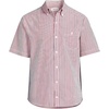 image:imageLands End Mens Short Sleeve Seersucker ShirtCompass RedNavy Stripe