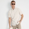 image:imageLands End Mens Short Sleeve Seersucker ShirtGolden Sand Banker Stripe