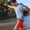image:imageLands End Mens Short Sleeve Swim Tee Rash GuardEvening Blue Heather