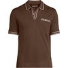 image:imageLands End Mens Short Sleeve Tipped Welt Pocket AmericanGrown Supima Cotton PoloDark Walnut Brown
