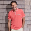 image:imageLands End Mens Short Sleeve Tipped Welt Pocket AmericanGrown Supima Cotton PoloNautical Red