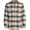 image:imageLands End Mens Super Brushed Shirt JacketBlackKhaki Plaid
