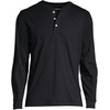 image:imageLands End Mens SuperT Long Sleeve Henley ShirtBlack