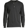 image:imageLands End Mens SuperT Long Sleeve Henley ShirtDark Charcoal Heather