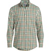 image:imageLands End Mens Tailored Fit No Iron Twill Long Sleeve ShirtFresh EvergreenGreen Plaid