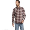 image:imageLands End Mens Tailored Fit No Iron Twill Long Sleeve ShirtLush BurgundyTan Plaid