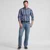 image:imageLands End Mens Tailored Fit No Iron Twill Long Sleeve ShirtMuted BlueIvory Windowpane