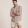 image:imageLands End Mens Traditional Fit Essential Lightweight Poplin ShirtBrownWhite Gingham