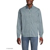 image:imageLands End Mens Traditional Fit Long Sleeve Travel Kit ShirtEucalyptusWhite Plaid