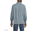 image:imageLands End Mens Traditional Fit Long Sleeve Travel Kit ShirtEucalyptusWhite Plaid