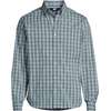 image:imageLands End Mens Traditional Fit Long Sleeve Travel Kit ShirtEucalyptusWhite Plaid