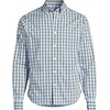 image:imageLands End Mens Traditional Fit Long Sleeve Travel Kit ShirtOlive DrabBlue Plaid