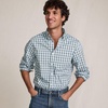 image:imageLands End Mens Traditional Fit Long Sleeve Travel Kit ShirtOlive DrabBlue Plaid