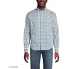 image:imageLands End Mens Traditional Fit Long Sleeve Travel Kit ShirtOlive DrabBlue Plaid