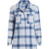 image:imageLands End Womens Anyweather Fleece Shirt JacketDeep Sea NavyCornflower Plaid
