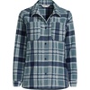 image:imageLands End Womens Anyweather Fleece Shirt JacketSoft Ice BlueNavy Plaid