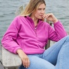 image:imageLands End Womens Anyweather RainDefense Fleece Quarter Zip PulloverLight Raspberry Sorbet