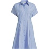 image:imageLands End Womens Cambric Above the Knee Shirt DressBlue Multi Stripe