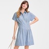 image:imageLands End Womens Cambric Above the Knee Shirt DressBlue Multi Stripe