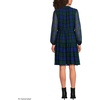 image:imageLands End Womens Chiffon Above the Knee Adjustable DressCobalt Blackwatch Plaid