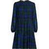image:imageLands End Womens Chiffon Above the Knee Adjustable DressCobalt Blackwatch Plaid