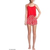 image:imageLands End Womens Cooling 3 Piece Pajama Set  Long Sleeve Top Cami and ShortsCoral Red Blooms