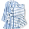 image:imageLands End Womens Cooling 3 Piece Pajama Set  Robe Tank and ShortsMisty Blue Stripe