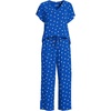 image:imageLands End Womens Cooling Pajama Set  Short Sleeve Top and Crop PantsVibrant Lapis Dot