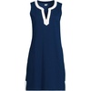 image:imageLands End Womens Cotton Jersey Notch Neck Dress with SoutacheDeep Sea NavyWhite