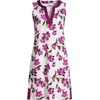 image:imageLands End Womens Cotton Jersey Notch Neck Dress with SoutacheIvoryMagenta Etched Floral