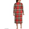 image:imageLands End Womens Cotton Long Sleeve Midcalf NightgownCompass RedEmerald Plaid