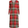 image:imageLands End Womens Cotton Long Sleeve Midcalf NightgownCompass RedEmerald Plaid