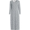 image:imageLands End Womens Cotton Long Sleeve Midcalf NightgownIvoryDeep Sea Pressed Flower