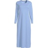 image:imageLands End Womens Cotton Long Sleeve Midcalf NightgownWhiteClear Blue Sky Stripe
