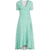 image:imageLands End Womens Cotton Modal Vneck Wrap Midi DressFrosted Green Flower Patch