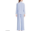 image:imageLands End Womens Cotton Poplin 2 Piece Pajama Set  Long Sleeve Top and PantsCrisp Blue Stripe